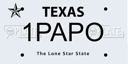 1PAPO Texas License Plate