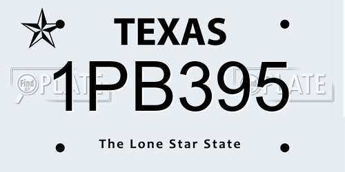 1PB395 Texas License Plate