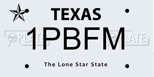1PBFM Texas License Plate