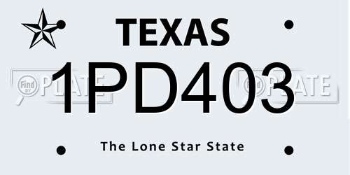 1PD403 Texas License Plate