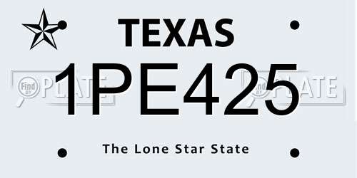 1PE425 Texas License Plate