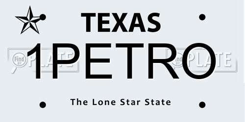 1PETRO Texas License Plate