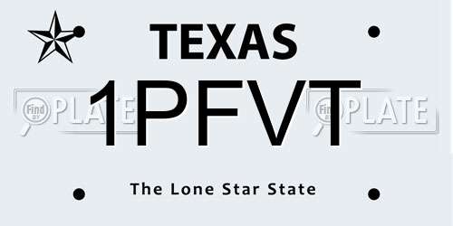1PFVT Texas License Plate