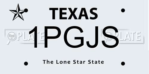1PGJS Texas License Plate
