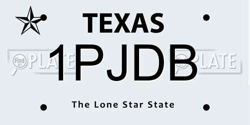 1PJDB Texas License Plate