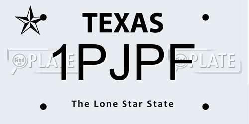 1PJPF Texas License Plate