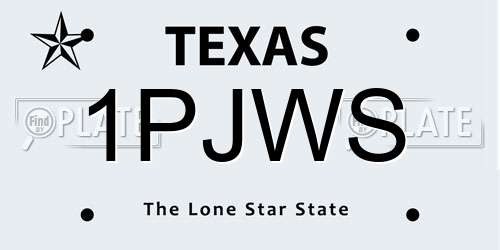 1PJWS Texas License Plate