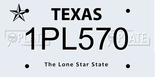 1PL570 Texas License Plate