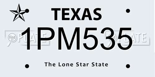 1PM535 Texas License Plate