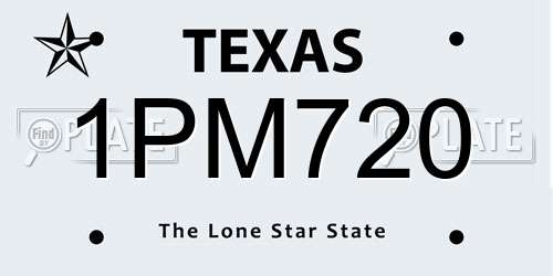 1PM720 Texas License Plate