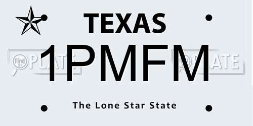 1PMFM Texas License Plate