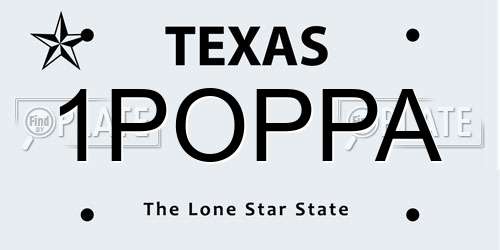 1POPPA Texas License Plate