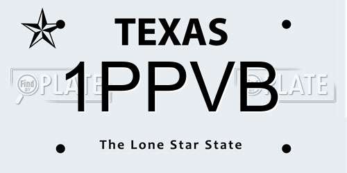 1PPVB Texas License Plate