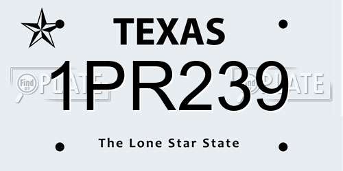 1PR239 Texas License Plate