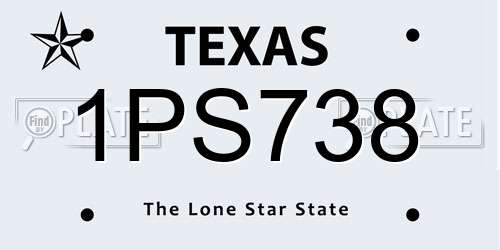 1PS738 Texas License Plate