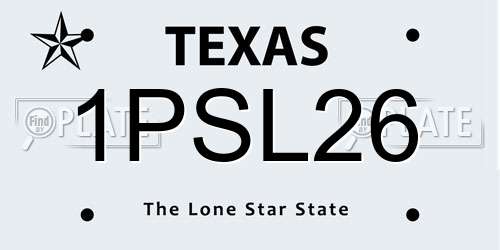1PSL26 Texas License Plate