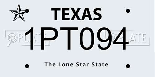 1PT094 Texas License Plate