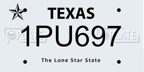 1PU697 Texas License Plate
