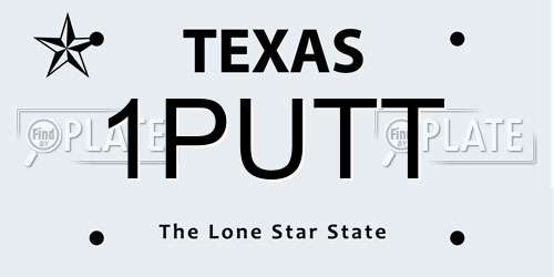 1PUTT Texas License Plate