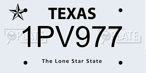 1PV977 Texas License Plate
