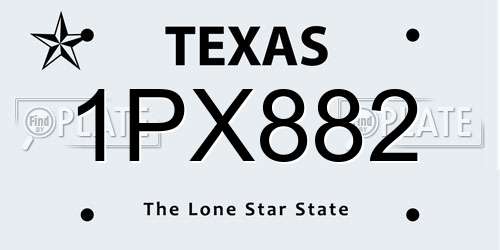 1PX882 Texas License Plate