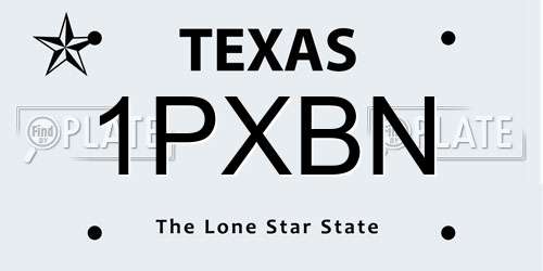 1PXBN Texas License Plate