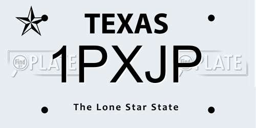 1PXJP Texas License Plate