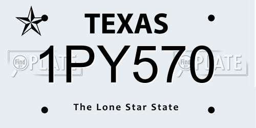 1PY570 Texas License Plate