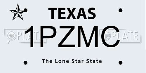 1PZMC Texas License Plate