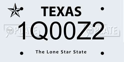 1Q00Z2 Texas License Plate