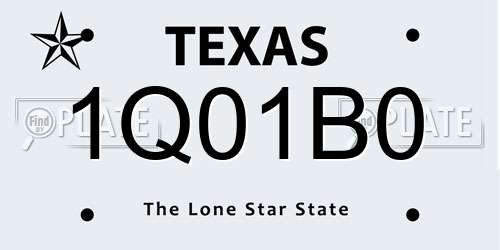 1Q01B0 Texas License Plate