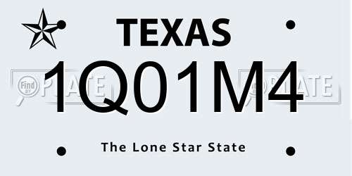 1Q01M4 Texas License Plate