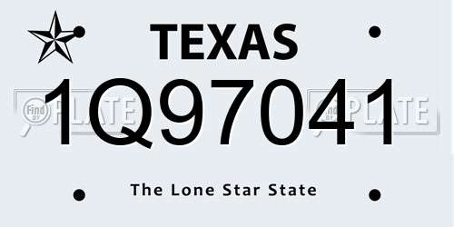 1Q97041 Texas License Plate