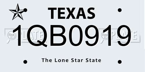 1QB0919 Texas License Plate