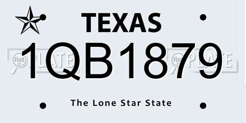 1QB1879 Texas License Plate