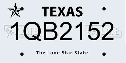 1QB2152 Texas License Plate