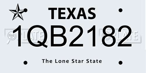 1QB2182 Texas License Plate