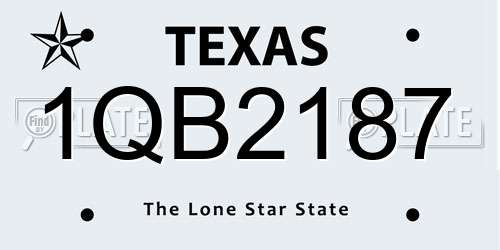 1QB2187 Texas License Plate