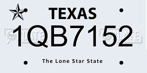 1QB7152 Texas License Plate