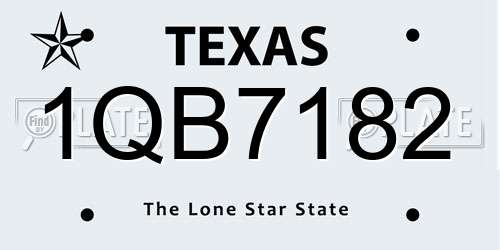1QB7182 Texas License Plate
