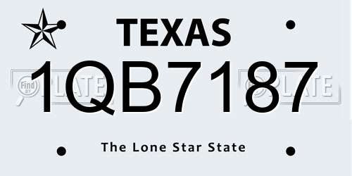 1QB7187 Texas License Plate