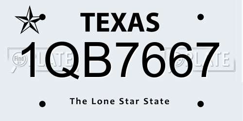 1QB7667 Texas License Plate