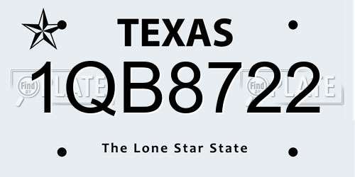 1QB8722 Texas License Plate