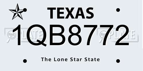 1QB8772 Texas License Plate