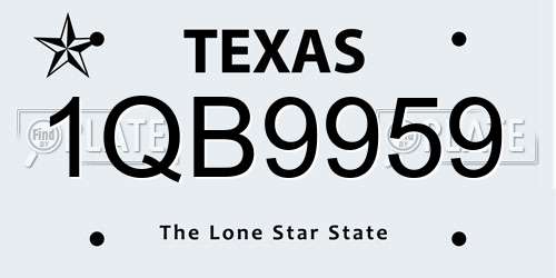 1QB9959 Texas License Plate