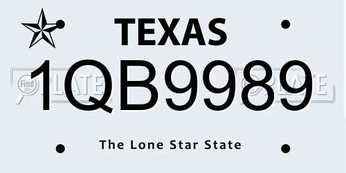 1QB9989 Texas License Plate