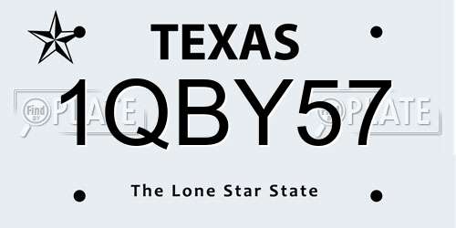 1QBY57 Texas License Plate
