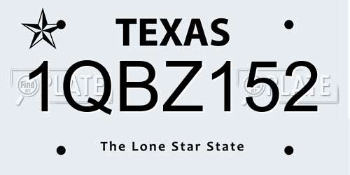 1QBZ152 Texas License Plate