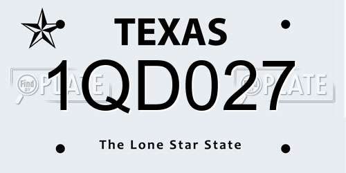1QD027 Texas License Plate