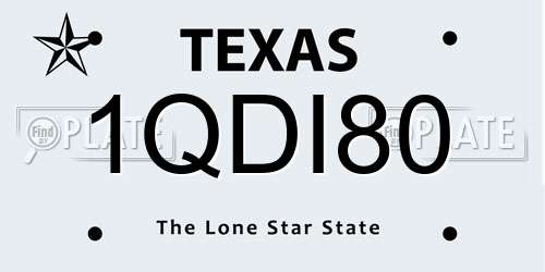 1QDI80 Texas License Plate
